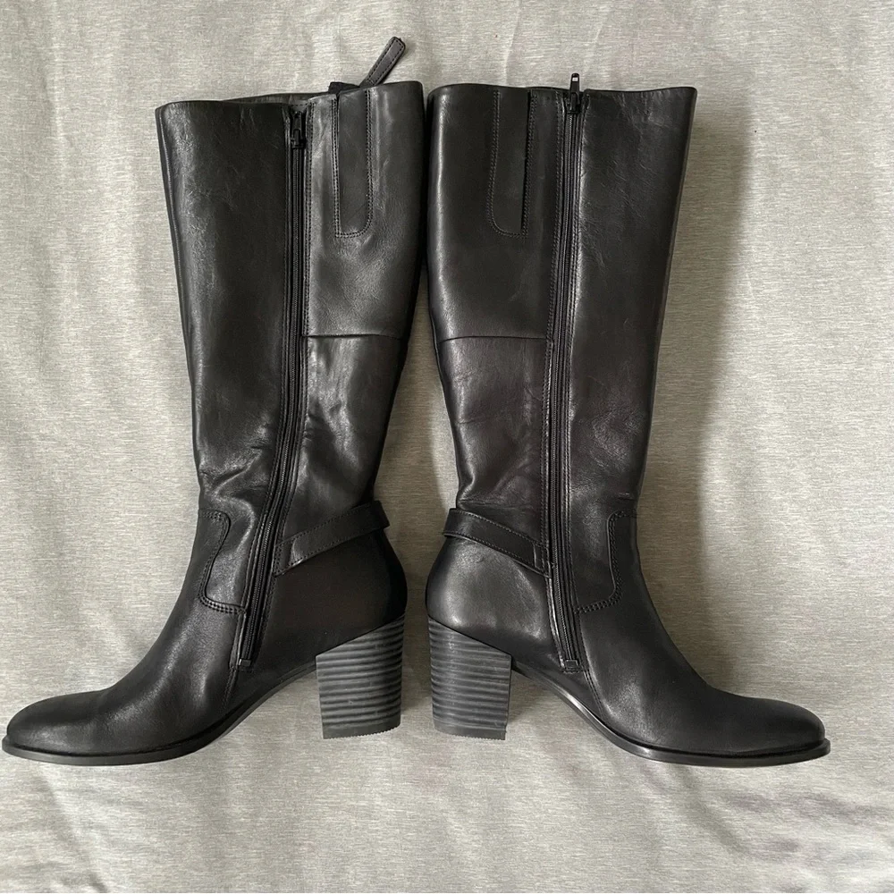 Ecco Black Leather Boots Women Size US 8-8 1/2 (39) - Picture 2 of 16